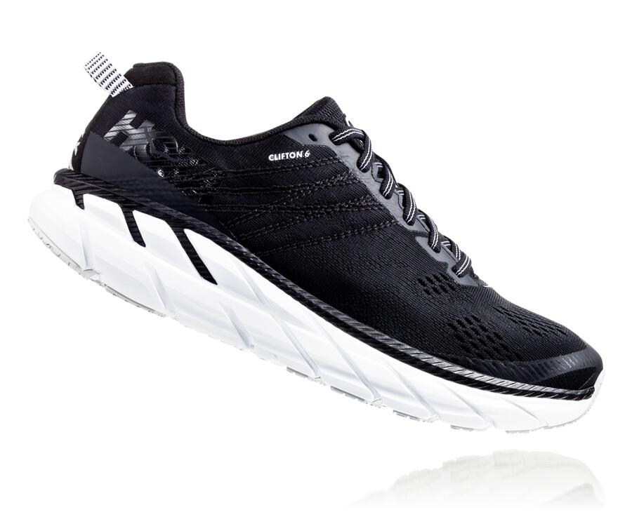 Hoka One One Clifton 6 Promenadskor Dam - Svarta/Vita - BEXAH-9142